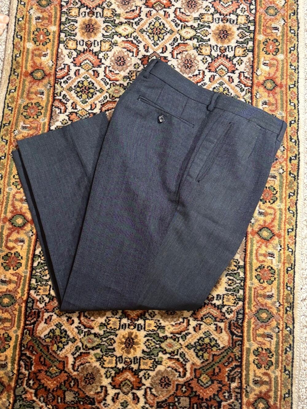 Tom Ford Black Birdseye Pleated Trousers 54R 38 29 Inseam Mohair Wool Pleated